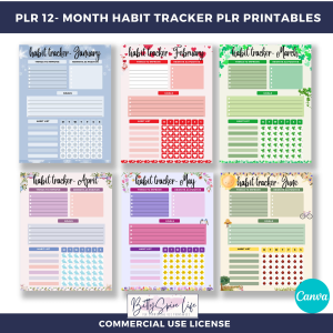 Habit Tracker Bundle Offer with Monthly Sheets, Planner Pages & Mock Ups