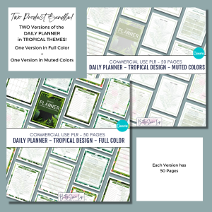 Daily Planner - Tropical Full Color & Muted Versions