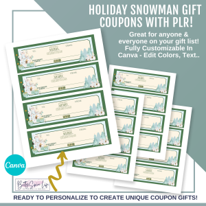 Holiday Snowman Gift Certificate Coupons
