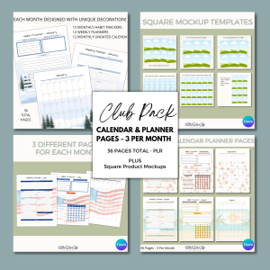 4 -Pack -  Calendar, Planner & Habit Tracker Pages