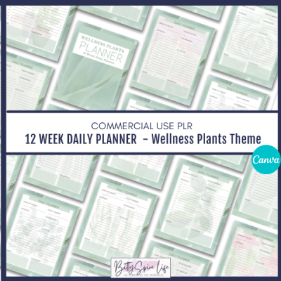 12 Week Daily Planner Pages | Wellness Plants Green