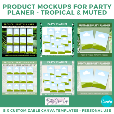 Party Planner Product Mockup Images - Tropical & Muted