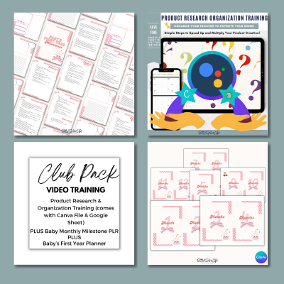 CLUB PACK PRODUCT RESEARCH & ORG PLUS BABY MILESTONES PLR
