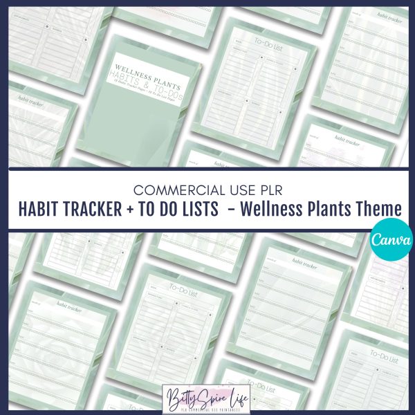 Habit Tracker + To Do Lists. Wellness Plant Version DIAGONAL
